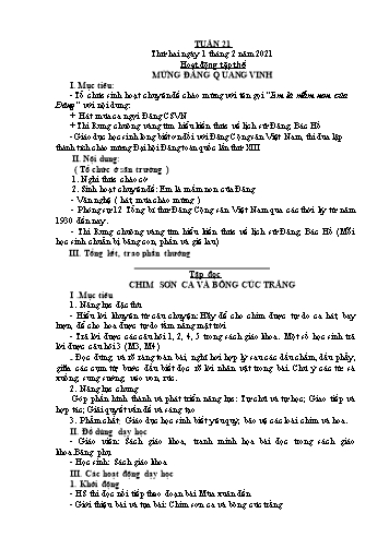 Kế hoạch bài dạy các môn Lớp 2 - Tuần 21 - Năm học 2022-2023 - Cao Thị Kim Nga