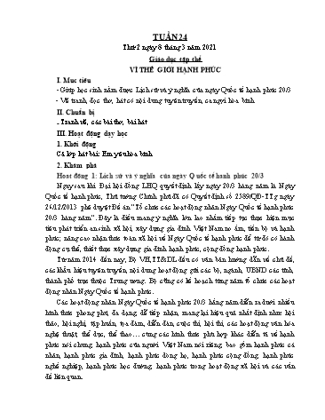 Kế hoạch bài dạy các môn Lớp 2 - Tuần 24 - Năm học 2020-2021 - Cao Thị Kim Nga