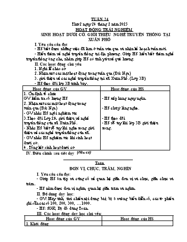Kế hoạch bài dạy các môn Lớp 2 - Tuần 24 - Năm học 2024-2025 - Cao Thị Kim Nga
