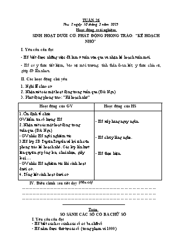 Kế hoạch bài dạy các môn Lớp 2 - Tuần 26 - Năm học 2024-2025 - Cao Thị Kim Nga