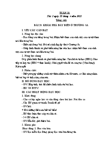 Kế hoạch bài dạy các môn Lớp 2 - Tuần 28 - Năm học 2021-2022 - Cao Thị Kim Nga