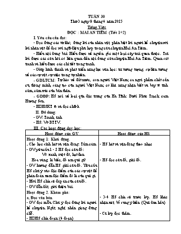 Kế hoạch bài dạy các môn Lớp 2 - Tuần 30 - Năm học 2024-2025 - Cao Thị Kim Nga