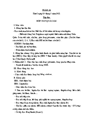 Kế hoạch bài dạy các môn Lớp 2 - Tuần 33 - Năm học 2020-2021 - Cao Thị Kim Nga