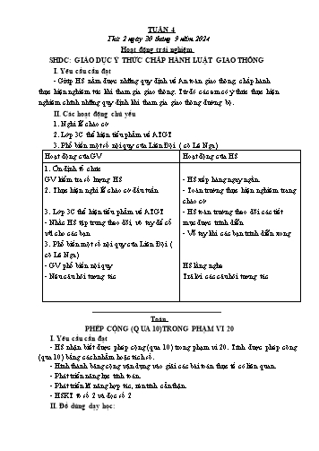 Kế hoạch bài dạy các môn Lớp 2 - Tuần 4 - Năm học 2024-2025 - Cao Thị Kim Nga