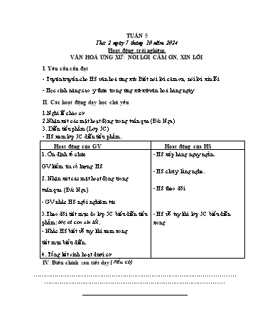 Kế hoạch bài dạy các môn Lớp 2 - Tuần 5 - Năm học 2024-2025 - Cao Thị Kim Nga