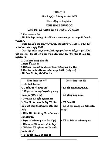 Kế hoạch bài dạy các môn Lớp 3 - Tuần 11 - Năm học 2023-2024 - Trương Thị Thơm