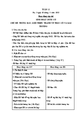 Kế hoạch bài dạy các môn Lớp 3 - Tuần 12 - Năm học 2023-2024 - Trương Thị Thơm