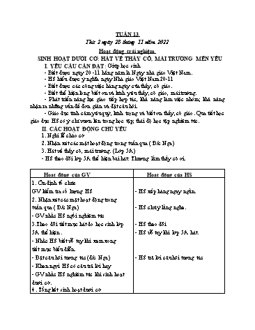 Kế hoạch bài dạy các môn Lớp 3 - Tuần 13 - Năm học 2022-2023 - Cao Thị Kim Nga