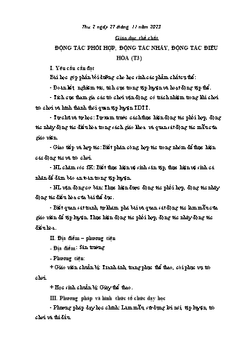 Kế hoạch bài dạy các môn Lớp 3 - Tuần 13 - Năm học 2023-2024 - Trương Thị Thơm