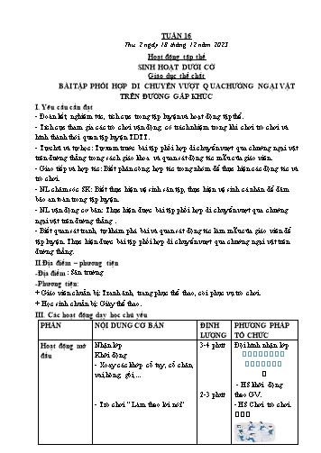 Kế hoạch bài dạy các môn Lớp 3 - Tuần 16 - Năm học 2023-2024 - Trương Thị Thơm