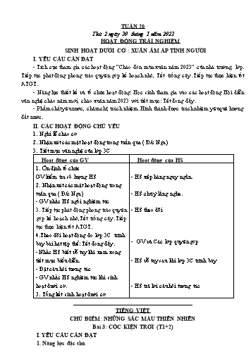 Kế hoạch bài dạy các môn Lớp 3 - Tuần 20 - Năm học 2022-2023 - Cao Thị Kim Nga