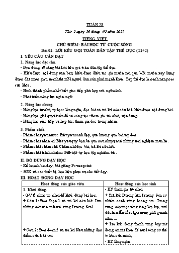 Kế hoạch bài dạy các môn Lớp 3 - Tuần 23 - Năm học 2022-2023 - Cao Thị Kim Nga