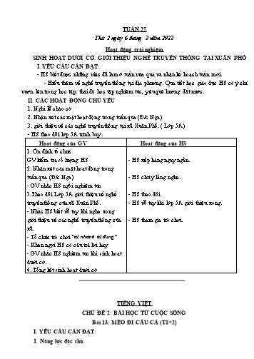 Kế hoạch bài dạy các môn Lớp 3 - Tuần 25 - Năm học 2022-2023 - Cao Thị Kim Nga