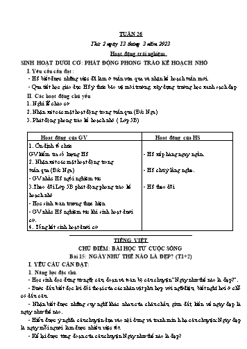 Kế hoạch bài dạy các môn Lớp 3 - Tuần 26 - Năm học 2022-2023 - Cao Thị Kim Nga