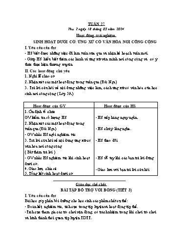 Kế hoạch bài dạy các môn Lớp 3 - Tuần 27 - Năm học 2023-2024 - Trương Thị Thơm