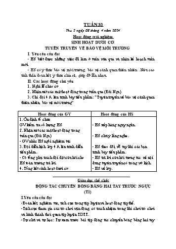 Kế hoạch bài dạy các môn Lớp 3 - Tuần 30 - Năm học 2023-2024 - Trương Thị Thơm