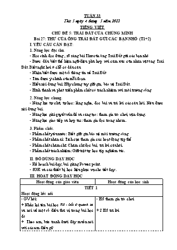 Kế hoạch bài dạy các môn Lớp 3 - Tuần 33 - Năm học 2022-2023 - Cao Thị Kim Nga