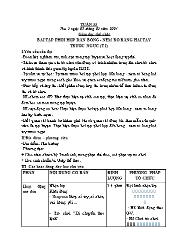 Kế hoạch bài dạy các môn Lớp 3 - Tuần 33 - Năm học 2023-2024 - Trương Thị Thơm