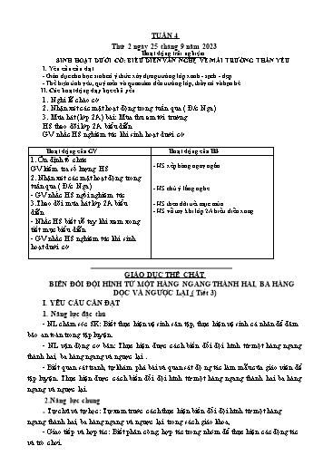 Kế hoạch bài dạy các môn Lớp 3 - Tuần 4 - Năm học 2023-2024 - Trương Thị Thơm