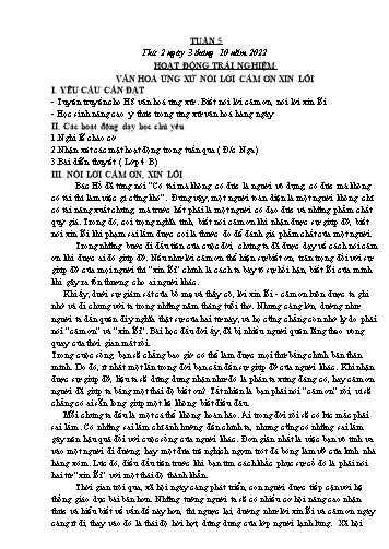 Kế hoạch bài dạy các môn Lớp 3 - Tuần 5 - Năm học 2022-2023 - Cao Thị Kim Nga