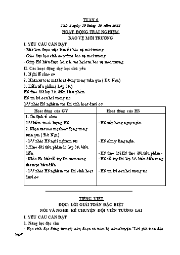 Kế hoạch bài dạy các môn Lớp 3 - Tuần 6 - Năm học 2022-2023 - Cao Thị Kim Nga