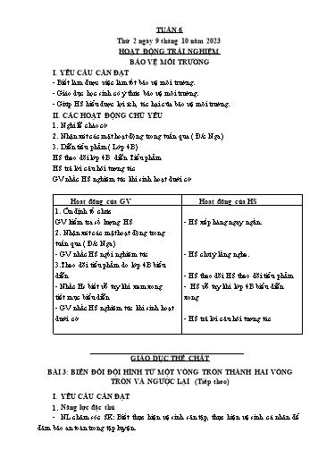 Kế hoạch bài dạy các môn Lớp 3 - Tuần 6 - Năm học 2023-2024 - Trương Thị Thơm