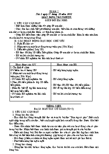Kế hoạch bài dạy các môn Lớp 3 - Tuần 7 - Năm học 2022-2023 - Cao Thị Kim Nga