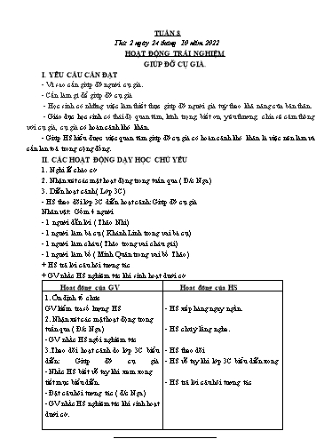 Kế hoạch bài dạy các môn Lớp 3 - Tuần 8 - Năm học 2022-2023 - Cao Thị Kim Nga