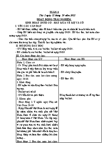 Kế hoạch bài dạy các môn Lớp 3 - Tuần 9 - Năm học 2022-2023 - Cao Thị Kim Nga