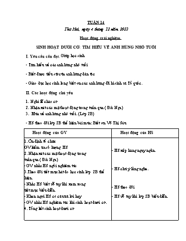 Kế hoạch bài dạy các môn Lớp 4 - Tuần 14 - Năm học 2023-2024 - Cao Thị Kim Nga