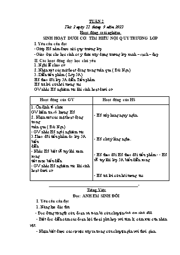 Kế hoạch bài dạy các môn Lớp 4 - Tuần 2 - Năm học 2023-2024 - Cao Thị Kim Nga