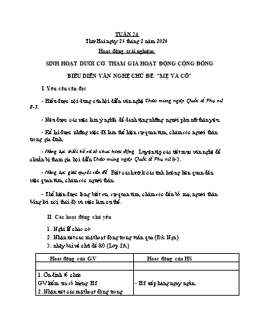 Kế hoạch bài dạy các môn Lớp 4 - Tuần 24 - Năm học 2023-2024 - Cao Thị Kim Nga