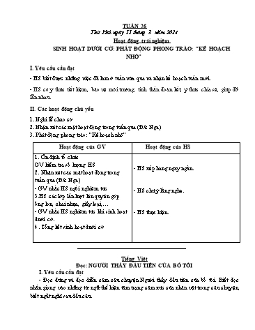 Kế hoạch bài dạy các môn Lớp 4 - Tuần 26 - Năm học 2023-2024 - Cao Thị Kim Nga