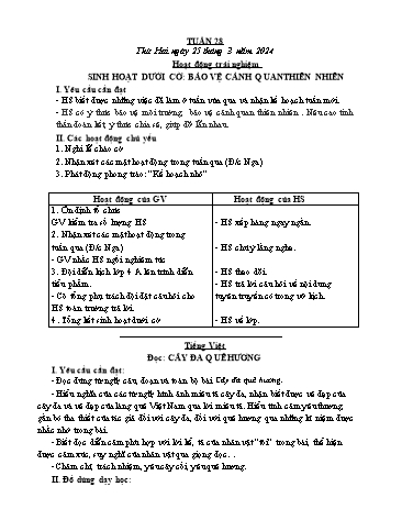 Kế hoạch bài dạy các môn Lớp 4 - Tuần 28 - Năm học 2023-2024 - Cao Thị Kim Nga