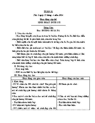 Kế hoạch bài dạy các môn Lớp 4 - Tuần 31 - Năm học 2023-2024 - Cao Thị Kim Nga