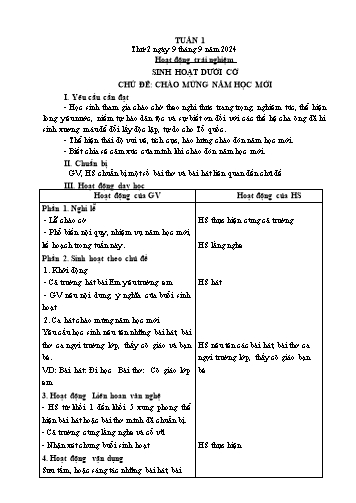 Kế hoạch bài dạy các môn Lớp 5 - Tuần 1 - Năm học 2024-2025 - Nguyễn Thị Hòa