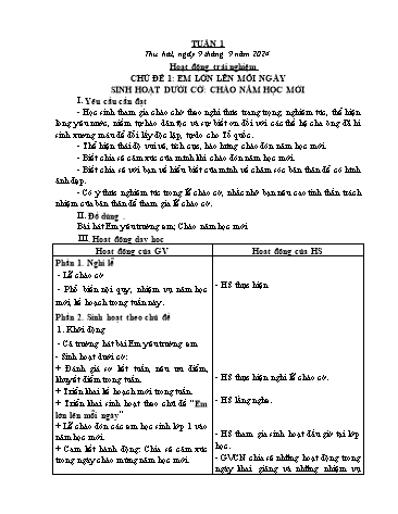 Kế hoạch bài dạy các môn Lớp 5 - Tuần 1 - Năm học 2024-2025 - Trần Thị Tú Uyên