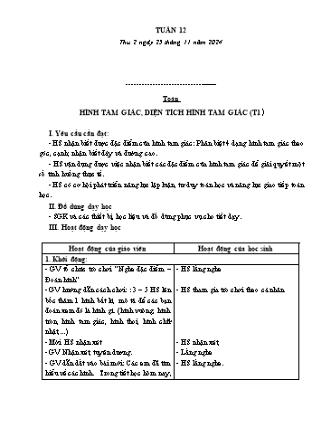 Kế hoạch bài dạy các môn Lớp 5 - Tuần 12 - Năm học 2024-2025 - Trương Thị Thơm