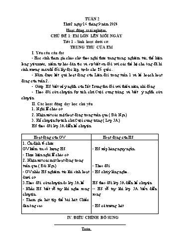 Kế hoạch bài dạy các môn Lớp 5 - Tuần 2 - Năm học 2024-2025 - Nguyễn Thị Hòa