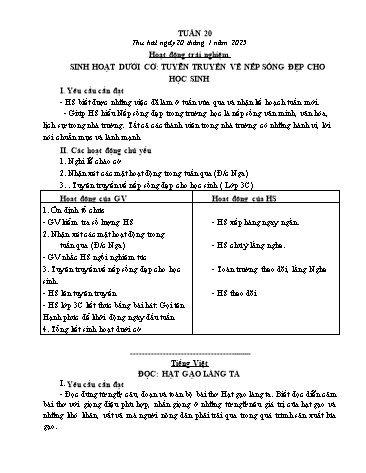 Kế hoạch bài dạy các môn Lớp 5 - Tuần 20 - Năm học 2024-2025 - Trương Thị Thơm