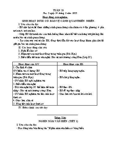 Kế hoạch bài dạy các môn Lớp 5 - Tuần 28 - Năm học 2024-2025 - Trương Thị Thơm