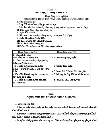 Kế hoạch bài dạy các môn Lớp 5 - Tuần 3 - Năm học 2024-2025 - Trương Thị Thơm