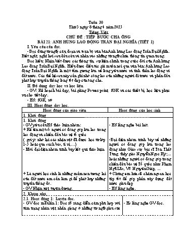 Kế hoạch bài dạy các môn Lớp 5 - Tuần 30 - Năm học 2024-2025 - Trần Thị Tú Uyên