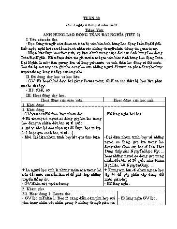 Kế hoạch bài dạy các môn Lớp 5 - Tuần 30 - Năm học 2024-2025 - Trương Thị Thơm
