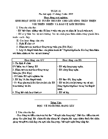 Kế hoạch bài dạy các môn Lớp 5 - Tuần 31 - Năm học 2024-2025 - Trương Thị Thơm