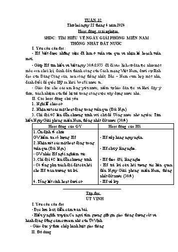 Kế hoạch bài dạy các môn Lớp 5 - Tuần 32 - Năm học 2023-2024 - Nguyễn Thị Hòa