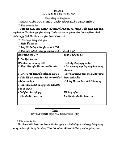 Kế hoạch bài dạy các môn Lớp 5 - Tuần 4 - Năm học 2024-2025 - Trương Thị Thơm
