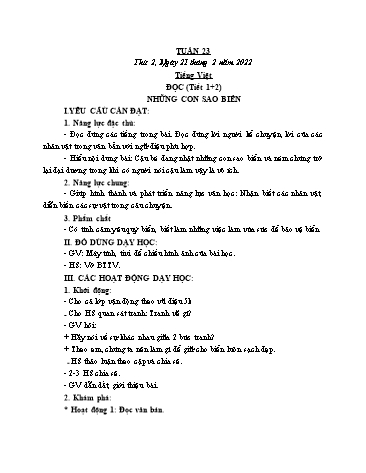 Kế hoạch bài dạy các môn Việt Lớp 2 - Tuần 23 - Năm học 2024-2025 - Cao Thị Nga