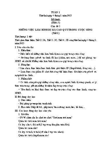 Kế hoạch bài dạy Mĩ thuật & Công nghệ Khối Tiểu học - Tuần 18 - Năm học 2024-2025 - Đặng Hoài Thương