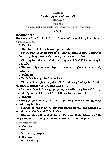 Kế hoạch bài dạy Mĩ thuật & Công nghệ Khối Tiểu học - Tuần 19 - Năm học 2023-2024 - Đặng Hoài Thương